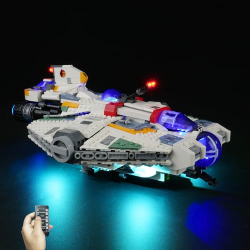 cooldac Led Licht Kit Kompatibel mit Lego 75357 Star Wars Ghost & Phantom II Set(nur Beleuchtung, Keine Modelle), Fernbedienung Kreative Dekorlichter Set Kompatibel mit Lego 75357 Ghost & Phantom von cooldac