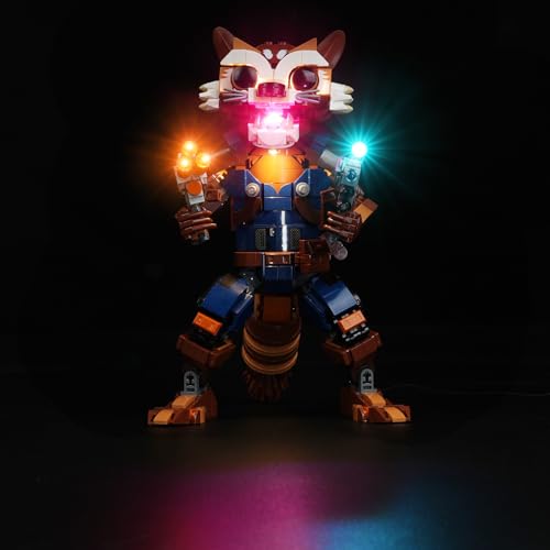 cooldac Led Licht Kit Kompatibel mit Lego 76282 Marvel Rocket & Baby Groot Set (nur Beleuchtung, Keine Modelle), Kreative Dekorlichter Set Kompatibel mit Lego Marvel 76282 Rocket & Baby Groot von cooldac