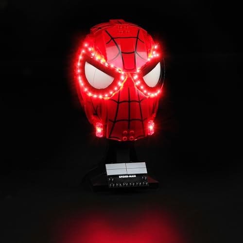 cooldac Led Licht Kit Kompatibel mit Lego 76285 Marvel Spider-Man Maske (nur Beleuchtung, Keine Modelle), Kreative Dekorlichter Set Kompatibel mit Lego 76285 Marvel Spider-Man Maske Baustein von cooldac