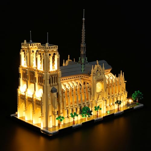 cooldac Led Licht Kit Kompatibel mit Lego Notre Dame de Paris(Kein Modell, Nur Beleuchtung), Kreative Dekorlichter Set Kompatibel mit Lego 21061 Notre Dame de Paris. von cooldac