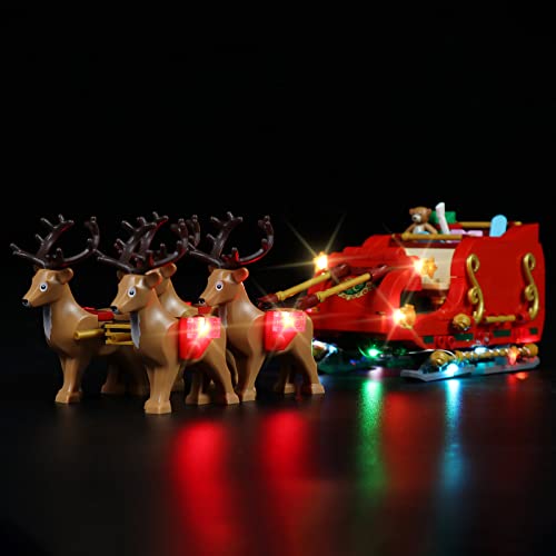 cooldac Licht-Kit Kompatibel mit Lego Santa's Sleigh 40499 Bauset, Basisversion Beleuchtungsset Kompatibel mit Lego 40499 (nur Lichter, kein Modell) von cooldac