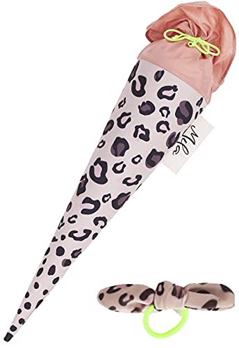 coopz Schultüte Leo Nr. 2 mit Haarschleife Rosa personalisiert mit Name Handmade Zuckertüte Schulranzen , Farbe:rosa von coopz