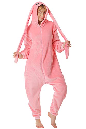 corimori 1852 Bonnie der Hase Damen Herren Onesie Jumpsuit Anzug Einteiler Kostüm Verkleidung Gr. 180-190cm, Rosa von corimori