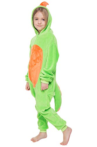 corimori - Byte der Dinosaurier Kinder Jungen Mädchen Onesie Jumpsuit Anzug Kostüm Verkleidung (Gr. 90-110 cm), Grün von corimori