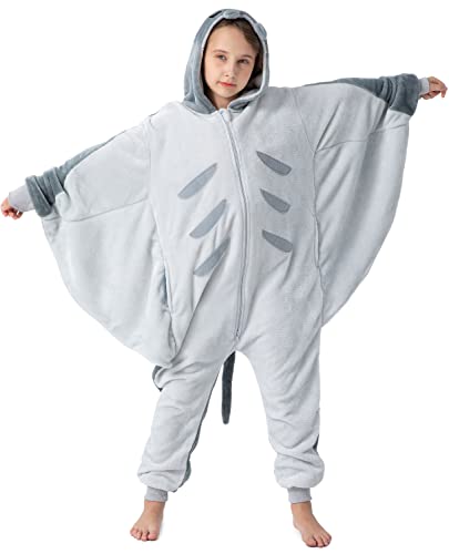 corimori Flauschiges Manta Rochen-Kostüm für Kinder | Karneval Fasching Kostüm Onesie für Mädchen, Jungen | Körpergröße 110-130cm von corimori