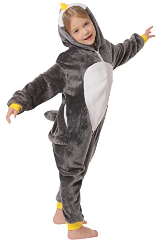 corimori - Pablo der Pinguin Kinder Jungen Mädchen Onesie Jumpsuit Anzug Kostüm Verkleidung (Gr. 130-150 cm), Schwarz von corimori