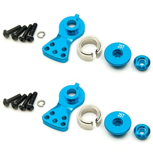 coserori 2 x 25T Zähne Zähne halbe Servo Arm Horn für Futaba///ACOMS//AITEC//SAVOX, 18 mm, Blau von coserori