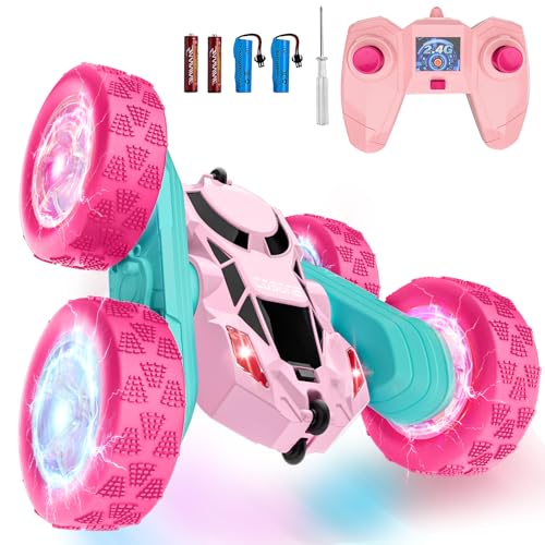 cosone Rosa Ferngesteuertes Auto für Mädchen 6-12 Jahre alt Stunt RC Auto mit LED Blinken 2.4Ghz 4WD 360° Flip RC Car für Kinder Geschenke cosone Rosa Ferngesteuertes Auto für Mädchen 6-12 Jahre alt Stunt RC Auto mit LED Blinken 2.4Ghz 4WD 360° Flip RC Car für Kinder Geschenke von cosone