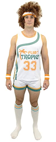 costumebase Semi-Pro Jackie Moon Offizielle Halloween Party Kostüm Shirt Hose Perücke Socken Armbänder Weiß von costumebase