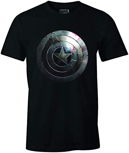 cotton division MECAPTMTS005 Captain America T-Shirt, Grafik, Schwarz, Größe XL von cotton division