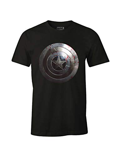 cotton division MECAPTMTS005 Captain America T-Shirt, Grafik, Schwarz, Größe XL von cotton division