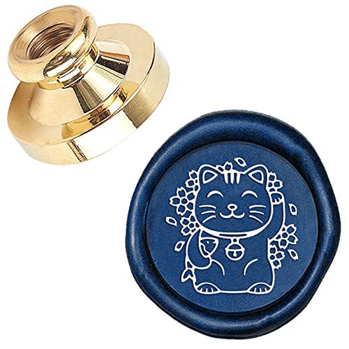 craspire Wachssiegelstempel Lucky Cat 25mm Vintage Siegellackstempel Messingkopf Nur Für Umschlag Karte Einladungen Geschenk Hochzeit Halloween Weihnachten Neujahr von craspire