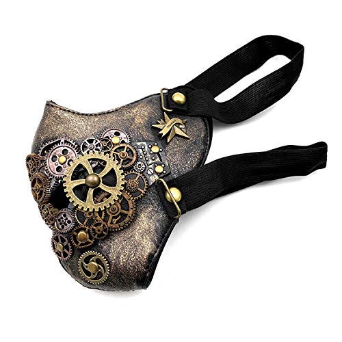 Gothic Retro Steampunk Gear Gesichtsmaske Cosplay Kostüm Party Gold Maskerade (nur Maske) von crazy hunter