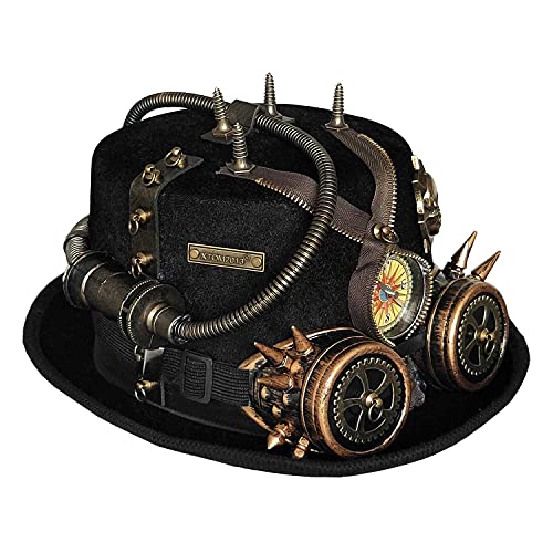 Herren Steampunk Hut Party Cosplay Gears Top Hut mit Brille Schwarz Herren Steampunk Hut Party Cosplay Gears Top Hut mit Brille Schwarz von crazy hunter