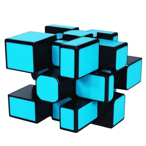 CuberSpeed 3x3 Spiegelblöcke Speed Cube stickerless 3x3 Magic Cube Spiegelblöcke Schwarz mit blauen Titeln von cuberspeed