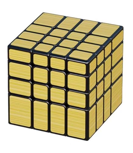 CuberSpeed 4x4 Spiegelwürfel Silber Aufkleber Magic Cube Schwarz 4x4x4 Silber Spiegelblöcke Speed Cube Spiegelwürfel 4x4 Speed Cube (Golden) von cuberspeed