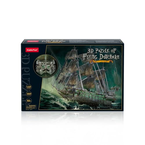 CubicFun 660527 3D Puzzle, Flying Dutchman LED, leuchtendes Piratenschiff, Schiff des Fliegenden Holländers, Modellbausatz mit 360 Teilen, Modellbau ab 10 Jahren CubicFun 660527 3D Puzzle, Flying Dutchman LED, leuchtendes Piratenschiff, Schiff des Fliegenden Holländers, Modellbausatz mit 360 Teilen, Modellbau ab 10 Jahren von CubicFun