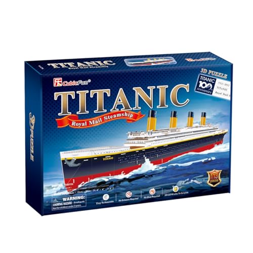 CubicFun 664011 3D Puzzle, Titanic, historisches Modellschiff, Schiff Bausatz, Modelbausatz mit 113 Teilen, Modellbau ab 10 Jahren CubicFun 664011 3D Puzzle, Titanic, historisches Modellschiff, Schiff Bausatz, Modelbausatz mit 113 Teilen, Modellbau ab 10 Jahren von CubicFun