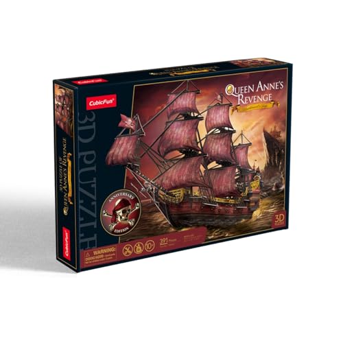 CubicFun 664040 3D Puzzle, Queen Annes Revenge, Blackbeards Flaggschiff, Piratenschiff Bausatz, Modellbausatz mit 391 Teilen, Modellbau ab 10 Jahren CubicFun 664040 3D Puzzle, Queen Annes Revenge, Blackbeards Flaggschiff, Piratenschiff Bausatz, Modellbausatz mit 391 Teilen, Modellbau ab 10 Jahren von CubicFun