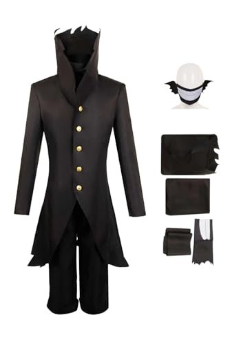 cultofmoon Okarun Takakura Cosplay Kostüm Anime Schuluniform Schwarz Jacke Hose Maske Set Okarun Anzug Halloween Karneval Outfit von cultofmoon