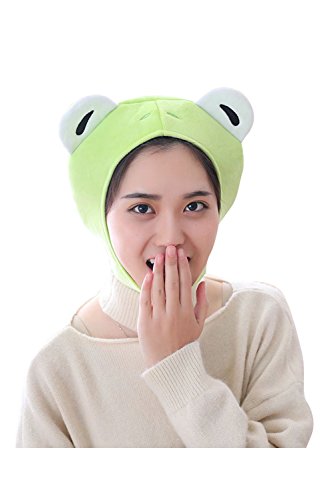 cultofmoon Unisex Süße Plüsch Frosch Form Hut Kopfbedeckung Neuheit Party Dress Up Cosplay Kostüm Grün M von cultofmoon