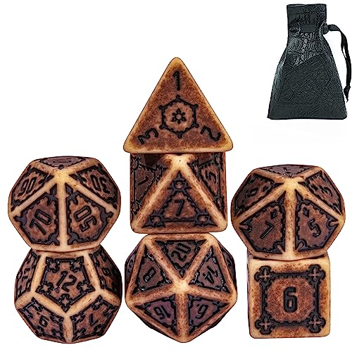 Cusdie 7-teiliges riesiges DND-Würfel-Set, polyedrisches Würfel-Set, D&D-Würfel für Dungeons and Dragons, Pathfinder, RPG, MTG (Retro), 25 mm von cusdie