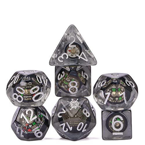 Cusdie DND-Würfel-Set gefüllt mit polyedrischen Kompass-Würfelsets für Dungeons and Dragons, die DND-Würfel Spielen von cusdie