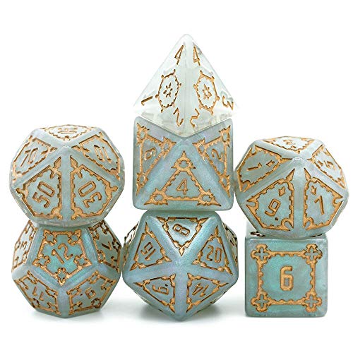 Cusdie Riesen-DND-Würfel, polyedrisches Würfel-Set, D&D-Würfel für Dungeons and Dragons, Pathfinder, RPG, MTG, Grau, 7-teilig von cusdie