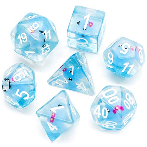 cusdie 7-teiliges DND-Würfel-Set, polyedrisch, gefüllt mit Tier, für Rollenspiele, Dungeons and Dragons, D&D-Würfel (Oktopus) von cusdie