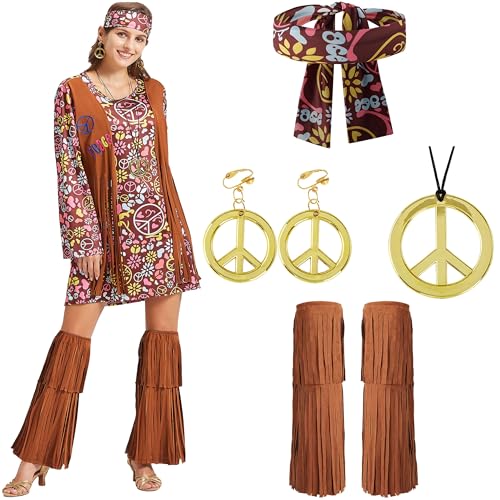 Hippie Kostüm Damen Kleidung 70er Jahre Bekleidung Cowgirl Kleid Kostüme 60er Outfit von cuteDIY