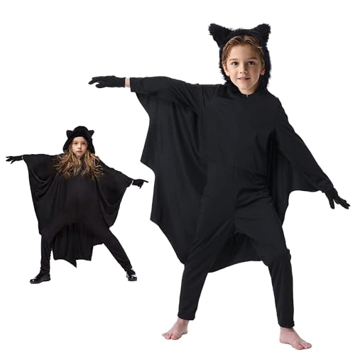 cuteDIY Fledermaus Kostüm Kinder Halloween Mädchen Umhang Fledermausflügel Jungen 110 116 von cuteDIY