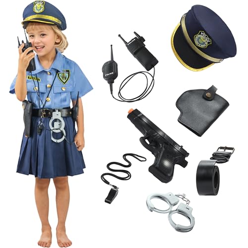 cuteDIY Polizei Kostüm Kinder Mädchen Polizistin Polizist Polizeikostüm 104 110 116 140 von cuteDIY