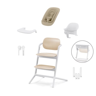 cybex GOLD Hochstuhl Lemo 4 in 1 Set Sand White inklusive Learning Tower von cybex GOLD