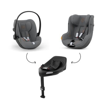 cybex GOLD Kindersitz Set Reboarder Sirona G inklusive Babyschale Cloud G inklusive Basisstation Base G Lava Grey von cybex GOLD