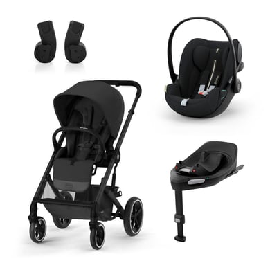 cybex GOLD Kinderwagen Balios S Lux Black Moon Black inklusive Babyschale Cloud G i-Size Plus Moon Black Basisstation Base G und Adapter von cybex GOLD