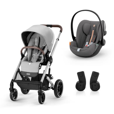 cybex GOLD Kinderwagen Balios S Lux Silver Lava Grey inklusive Babyschale Cloud G i-Size Plus Lava Grey und Adapter von cybex GOLD