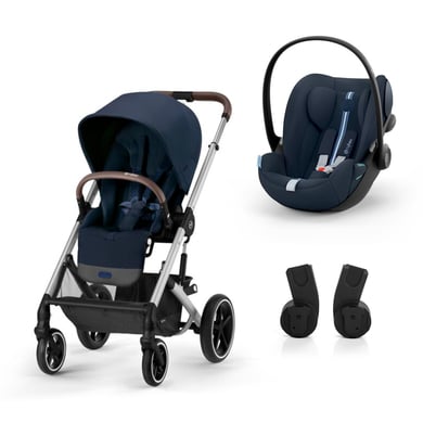 cybex GOLD Kinderwagen Balios S Lux Silver Ocean Blue inklusive Babyschale Cloud G i-Size Plus Ocean Blue und Adapter von cybex GOLD