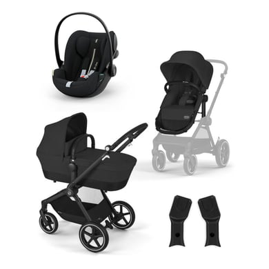 cybex GOLD Kinderwagen EOS Lux Moon Black inklusive Babyschale Cloud G i-Size Plus Moon Black und Adapter von cybex GOLD