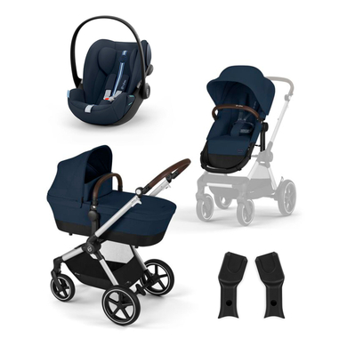 cybex GOLD Kinderwagen EOS Lux Ocean Blue inklusive Babyschale Cloud G i-Size Plus Ocean Blue und Adapter von cybex GOLD