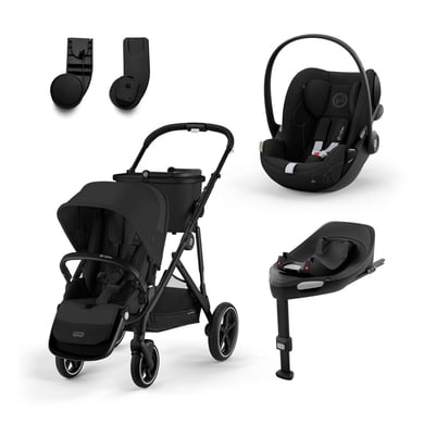 cybex GOLD Kinderwagen Gazelle S Black Moon Black inklusive Babyschale Cloud G i-Size Moon Black Basisstation Base G Black und Adapter von cybex GOLD