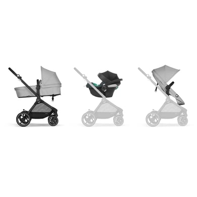 cybex GOLD Kombikinderwagen Eos Basic inklusive Babyschale Aton B2 Black Lava Grey von cybex GOLD