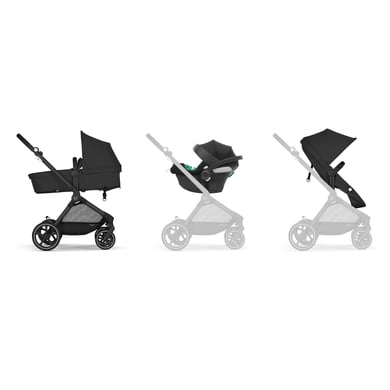 cybex GOLD Kombikinderwagen Eos Basic inklusive Babyschale Aton B2 Black Moon Black von cybex GOLD