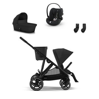 cybex GOLD Kombikinderwagen Gazelle S Black Moon Black inklusive Babyschale Cloud G i-Size Plus Moon Black Plus und Gazelle S Adapter von cybex GOLD