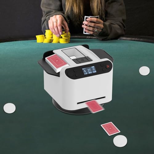 czyuRachel Automatischer Kartenmischer und Kartengeber, Kartenmischmaschine Elektrische Batteriebetriebener mit Verschiedene Funktionsmodi für UNO, Poker, Mahjong Solitaire von czyuRachel