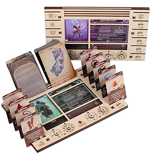 CZYY Gloomhaven/Frosthaven Spieler-Dashboard mit HP & XP Zifferblatt-Trackern, 2 Stück, Birke Sperrholz Hero Organizer für Platz auf Ihrem Tisch von CZYY