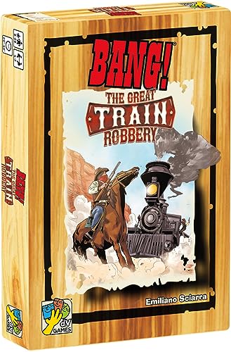 Asmodee DV Giochi Bang Extension — The Great Train Robbery — Brettspiele — Kartenspiele für Kinder ab 8 Jahren — 4 bis 7 Spieler — englische Version von dV Giochi