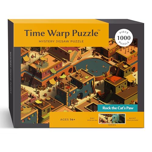 Time Warp Puzzle Mystery Jigsaw Puzzle 1000 Teile für Erwachsene Day Night Serie - Ein herausforderndes schwieriges, bildwechselndes Puzzle zum Lösen von 67,6 x 48,9 cm (Rock The Cat's Paw) von da Vinci's Room