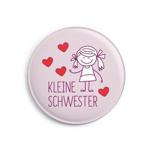 Button: Kleine Schwester: (32 mm Button mit kleinem Klappkärtchen) von dabelino