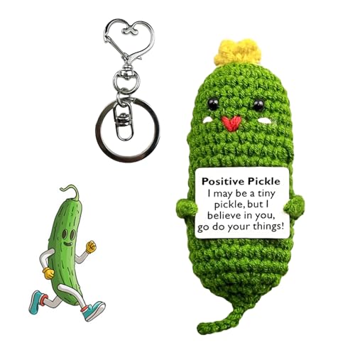 dancepandas Pocket Hug Positive Potato, Emotional Support Pickle Positive Geschenke Mini-Plüsch Figuren Lustige Positive Gurke für Kollegen Freundin Freund von dancepandas