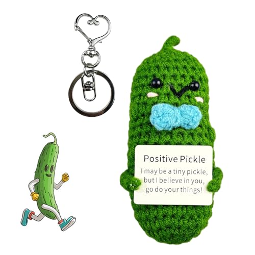 dancepandas Pocket Hug Positive Potato, Emotional Support Pickle Positive Geschenke Mini-Plüsch Figuren Lustige Positive Gurke für Kollegen Freundin Freund von dancepandas